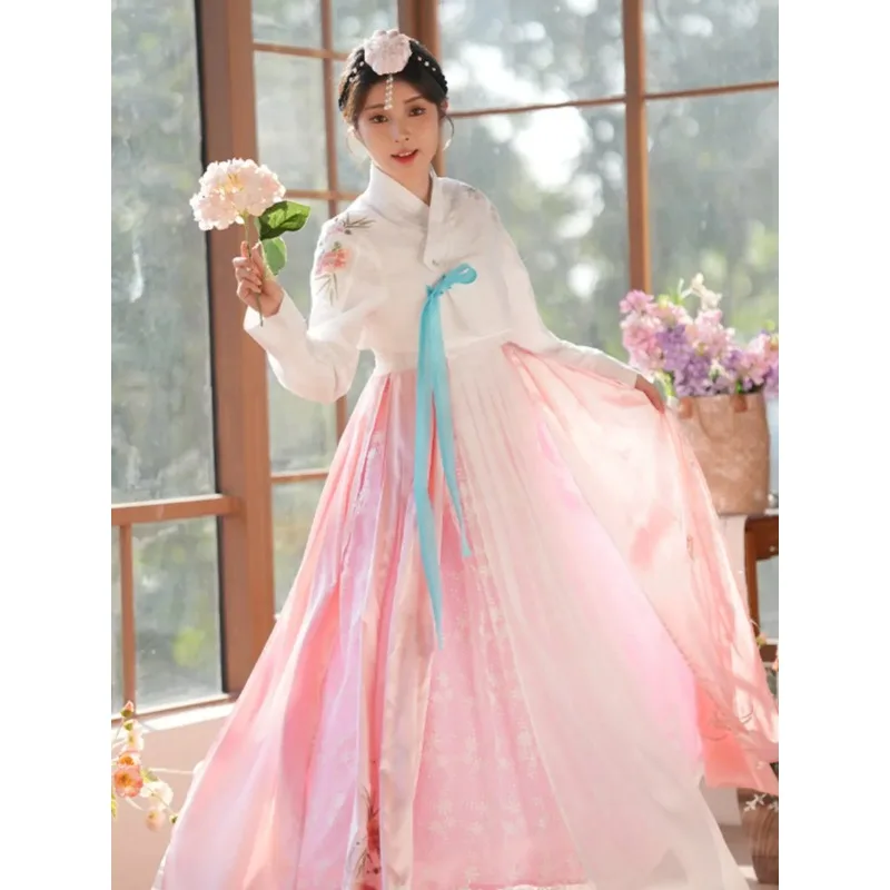 

Улучшенное корейское платье ханбок: элегантный костюм для народных танцев, сценический наряд, традиционная национальная одежда для выступлений