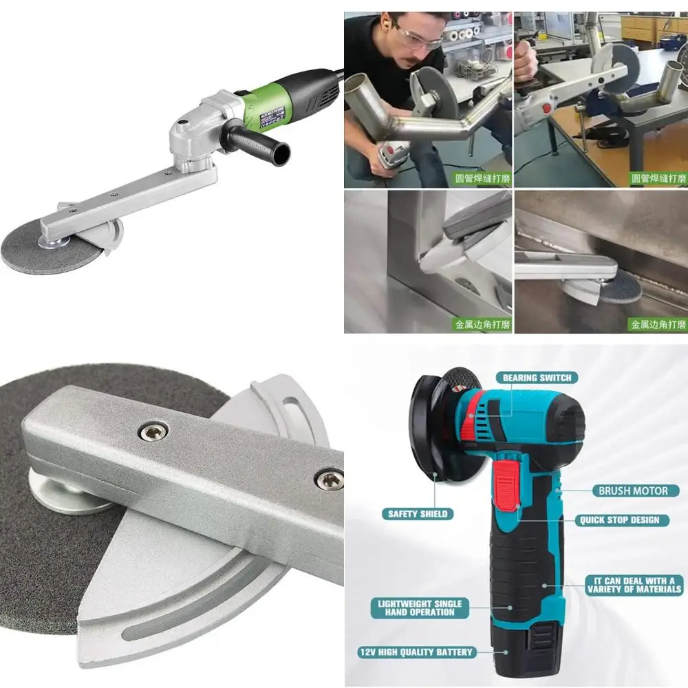 

110V Electric Fillet Weld Grinder with Long Arm Angle Polisher for Metal and Wire Drawing, 1100-4500RPM, 800Watts, Ideal for Pre