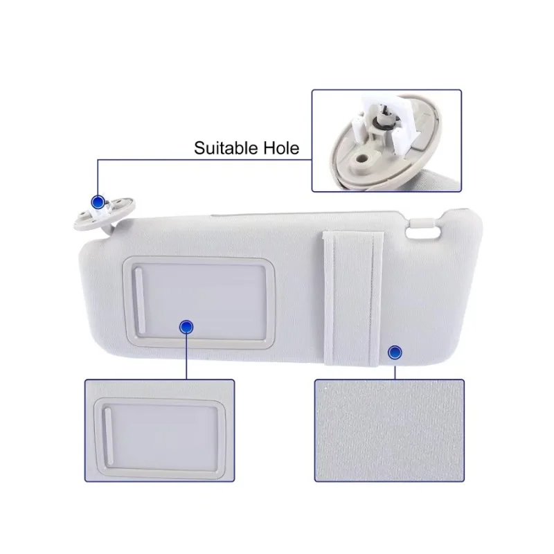 Auto Parts Left / Right Sun Visor Assy with Vanity Mirror Cover Plate OEM 74320-0T021 74310-0T021-B1 For Toyota Venza 2009-2016