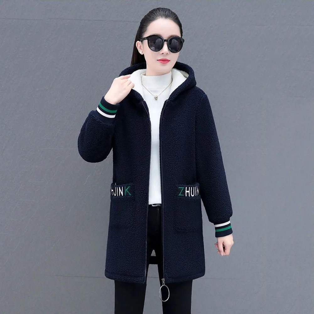 Fleece Warm Granular Velvet Coat Women\'s Autumn And Winter New Korean Version Of Loose Fashion Casual Cotton-padded Clothes Tide