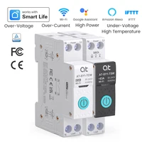 Disyuntor inteligente Tuya WiFi 1P + N 63A MCB temporizador energía kWh medidor de corriente de voltaje Protector interruptor de Control remoto por voz