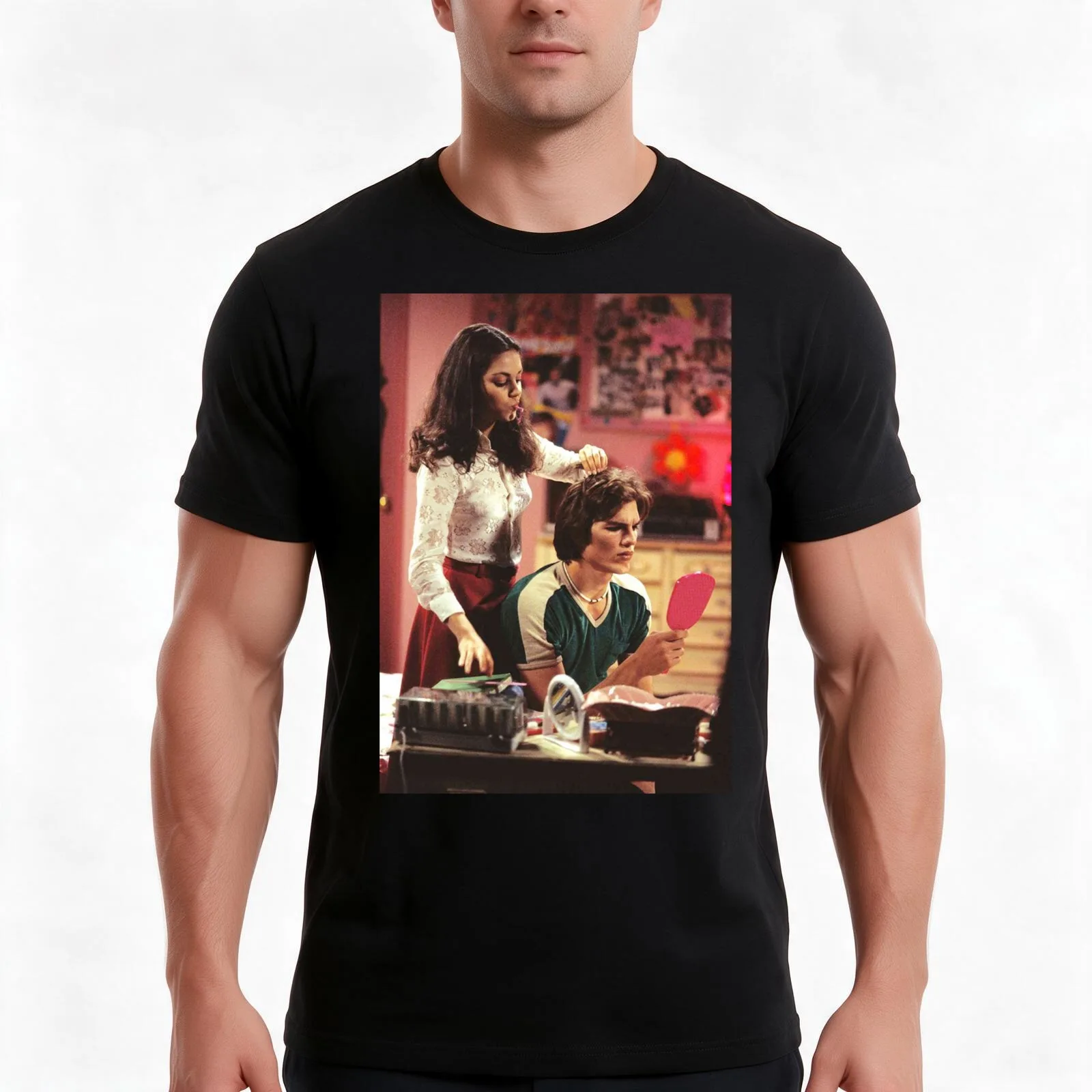70's show - Jackie and Kelso T-Shirt, Summer Casual Cotton Tee, Oversized Streetwear Tops, Vintage Graphic Print, 100% Cotton