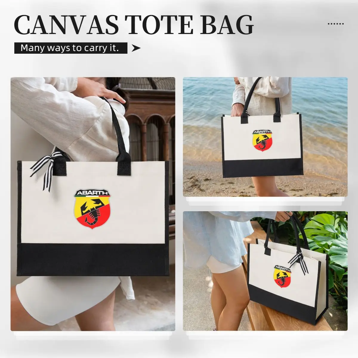 Abarth Logo Canvas Bag Shopping Bag Wedding Decoration Travel Wedding Bag best wedding gift