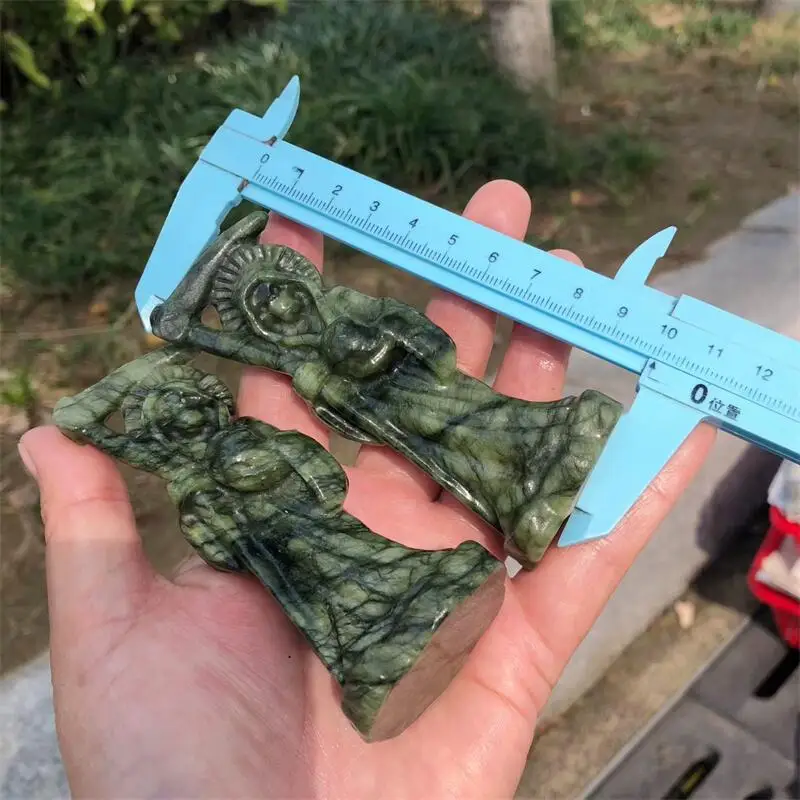 Natural Ophiolite Death Carving Figurine Ornament Healing Feng Shui Home Decor Stone Holiday Gift 1pcs