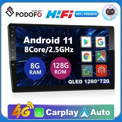 Podofo 2 Din Android 7 9 10 Inch Carplay Car Multimedia Player 4G Wifi For Volkswagen Nissan Hyundai Kia Toyota Ford Renault