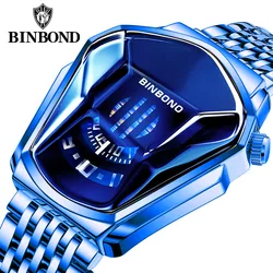 BINBOND-Montre-bracelet de sport pour homme, originale, marque supérieure, luxe, militaire, mode, or, horloge décontractée, chronographe