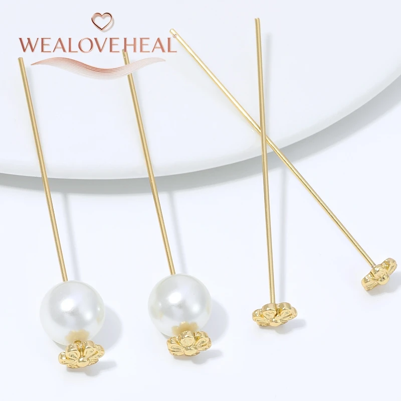 18K Vergoldete Messing-Blumenkopfnadeln 0,8mm Vintage Blumen-Perlenzubehör für DIY Ohrringherstellung Handgemachte Schmuckkomponenten – Detail 20