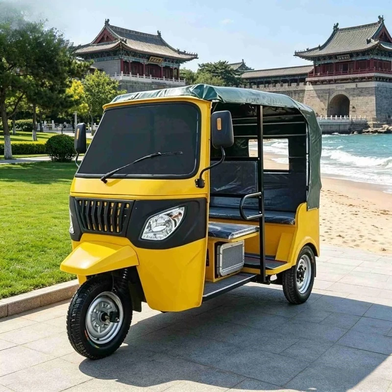 New Electric Tuktuk Three-wheeler with Integrated Rear Axle and Independent Suspension Tourist tricycle