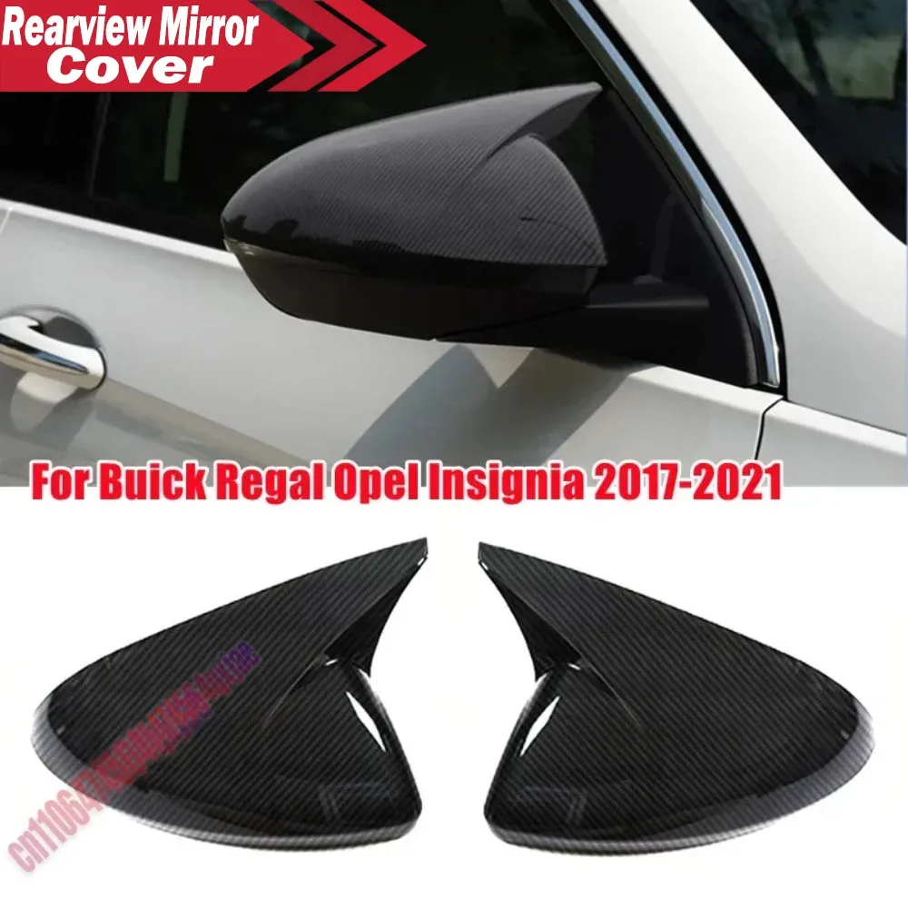 For Buick Regal For Opel Insignia 2017-2021 ABS Car Rearview Side Mirror Cover Wing Cap Exterior Door Trim Adhesive Sticker