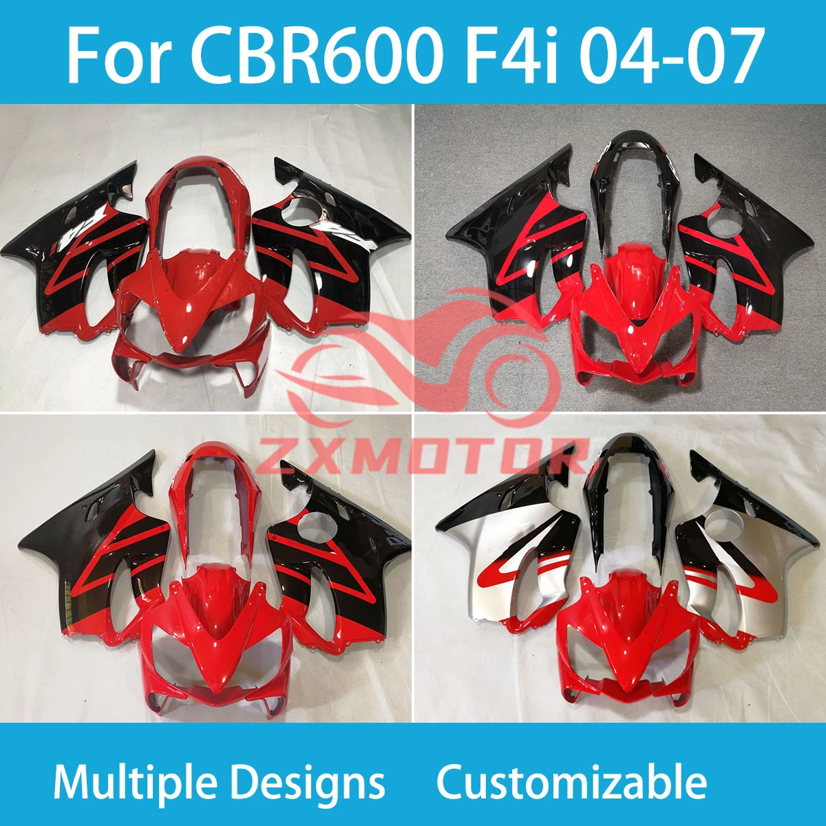 CBR600F4i 04 05 06 07 Motorcycle Fairing Set for Honda CBR600 F4i 2004 2005 2006 2007 Dirt motor Trail Bike Fairings Kit