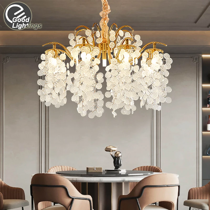 Nordic Crystal Ceiling Chandelier For Bedroom Dining Room Living Room Luxury Gold Classy Chain Crystal Chandeliers Pendant Lamp