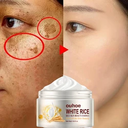 White Rice Whitening Face Cream Remove Dark Spots Fade Freckle Melanin Anti Wrinkle Aging Moisturizing Brighten Beauty Skin Care