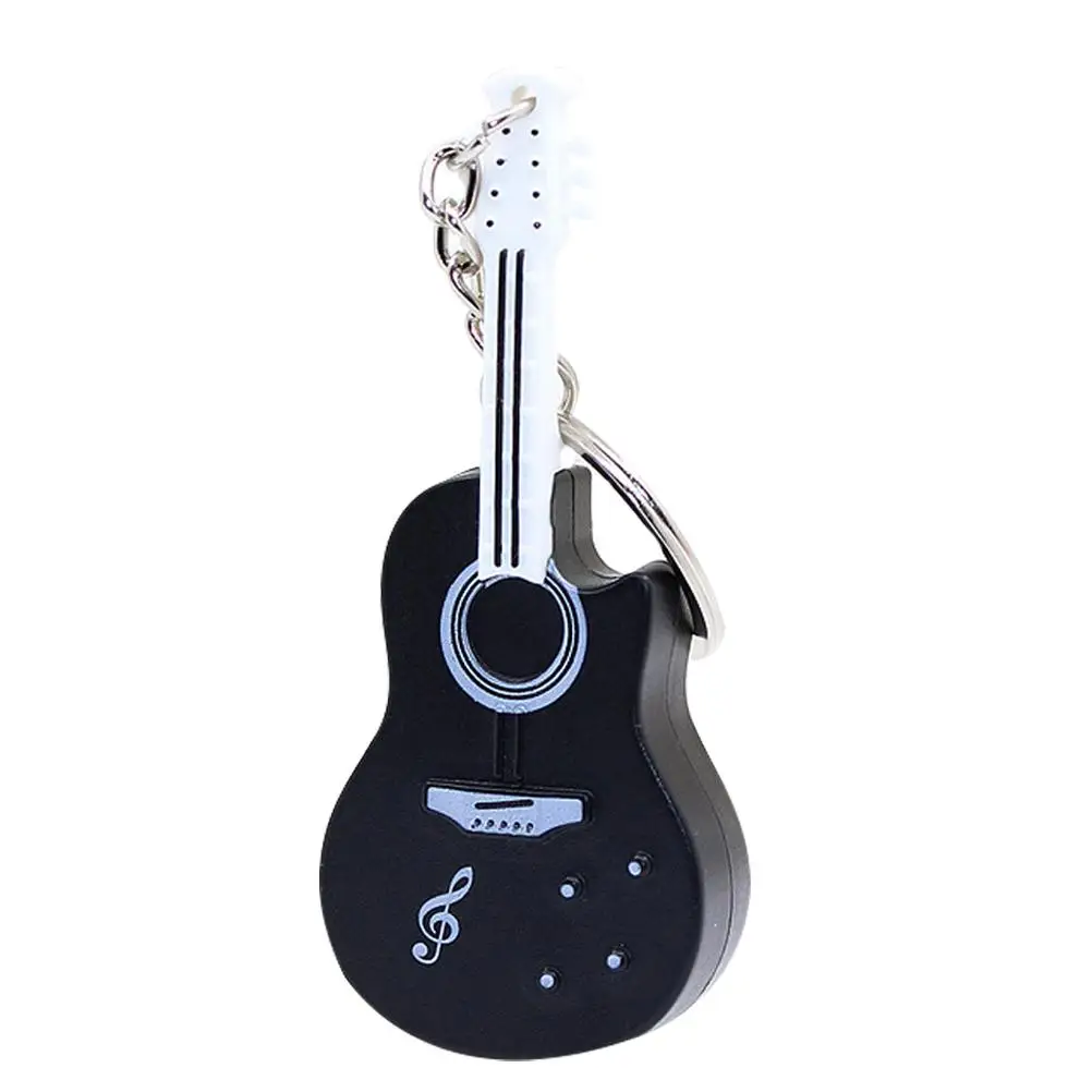 

Guitar Keychain Red Light Sound Keychains Women Car Keys Decorative Party Favor Gifts Christmas New Year Music Toy