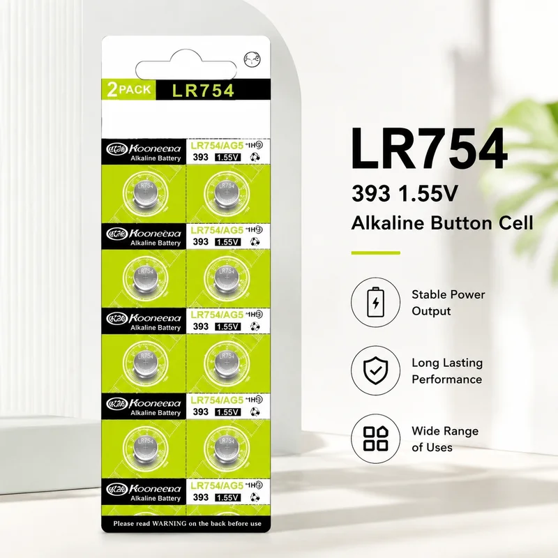 LR754 AG5 SR754 393 1.5V Button Cell Batteries Compact Easy Installation