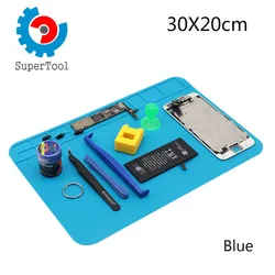 30X20cm Blue Repair Pad Insulation Heat-Resistant Solder Station Silicon Soldering Mat Work Pad Desk for BGA Soldering Station