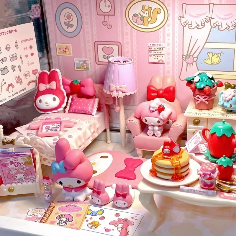 

Re-ment Gashapon Capsule Toy Sanrio Blind box Room Cute Kawaii Strawberry Room Cartoon Miniature Candy Toy Decoration Kids Gifts