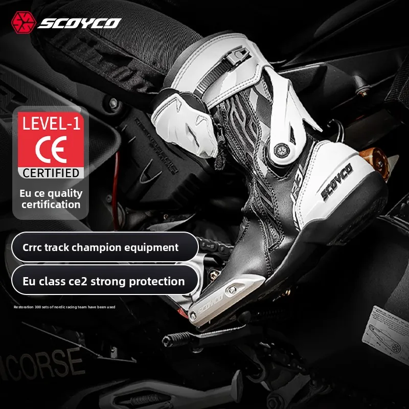 

Knee-High Motorcycle Boots for Men Women Off-Road Highway Riding Durable Anti-Slip Sole Ankle Support All-Terrain Grip