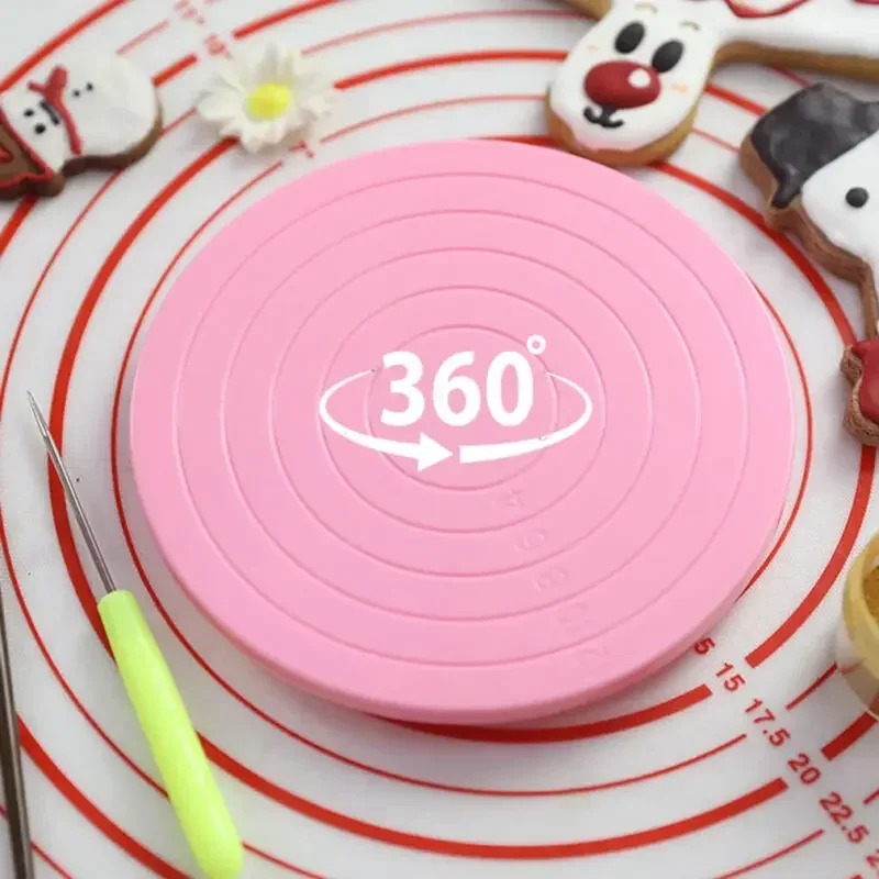 DIY Cake Rotary Table Mini Plastic Fondant Cake Turntable Revolving Platform Round Cookie Stand Rotating Home Kitchen Tools