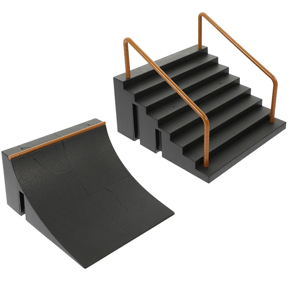 2 stücke Finger Skateboard Rampe Kit Premium Kunststoff Mini Skate Park Hindernis Für Kinder Griffbrett Training Kind Sport Geschenk