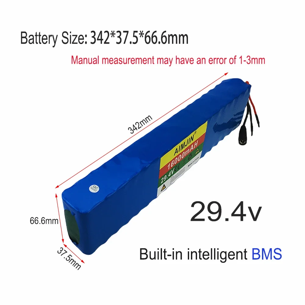 7 s5p 29,4 Lithium-Akku, 16000 V mAh hohe Kapazität, eingebaute intelligente BMS-Schutz platine, mit Ladegerät