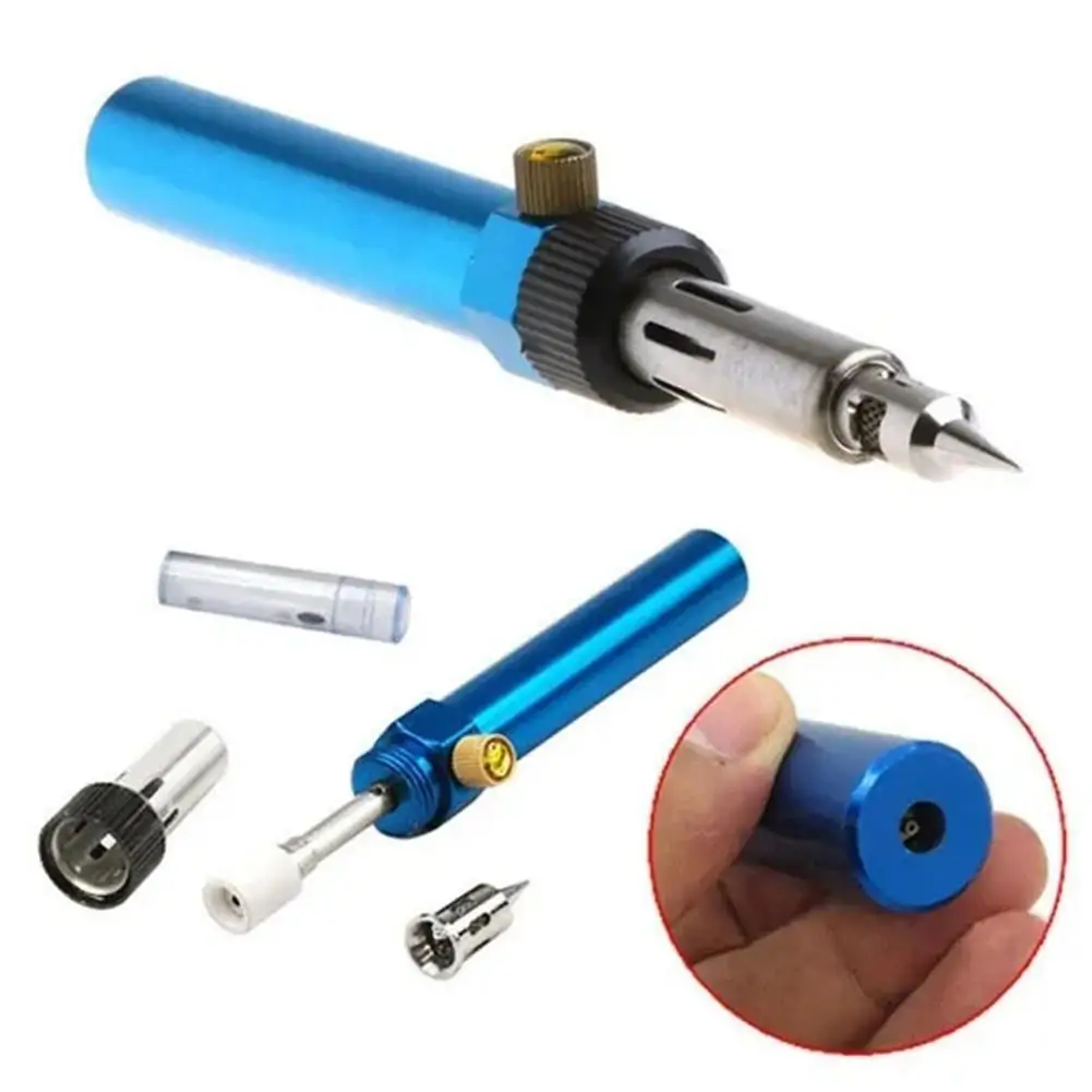 Portable Gas Soldering Iron 1300c Butane 4-In-1 Flame Welding Gun Pen Temperature Control With Blow Torch And Cordless Tip Tool