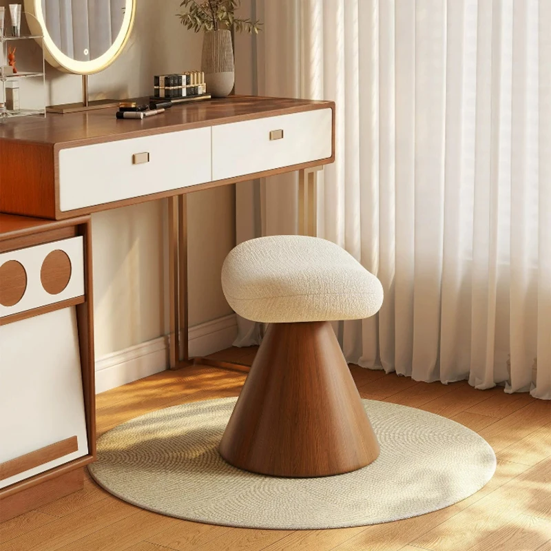 French Cream Style Dressing Stool Bedroom Vanity Stool Rotating Space Saving Makeup Chair Dressing Room Furniture Sillas FYMS
