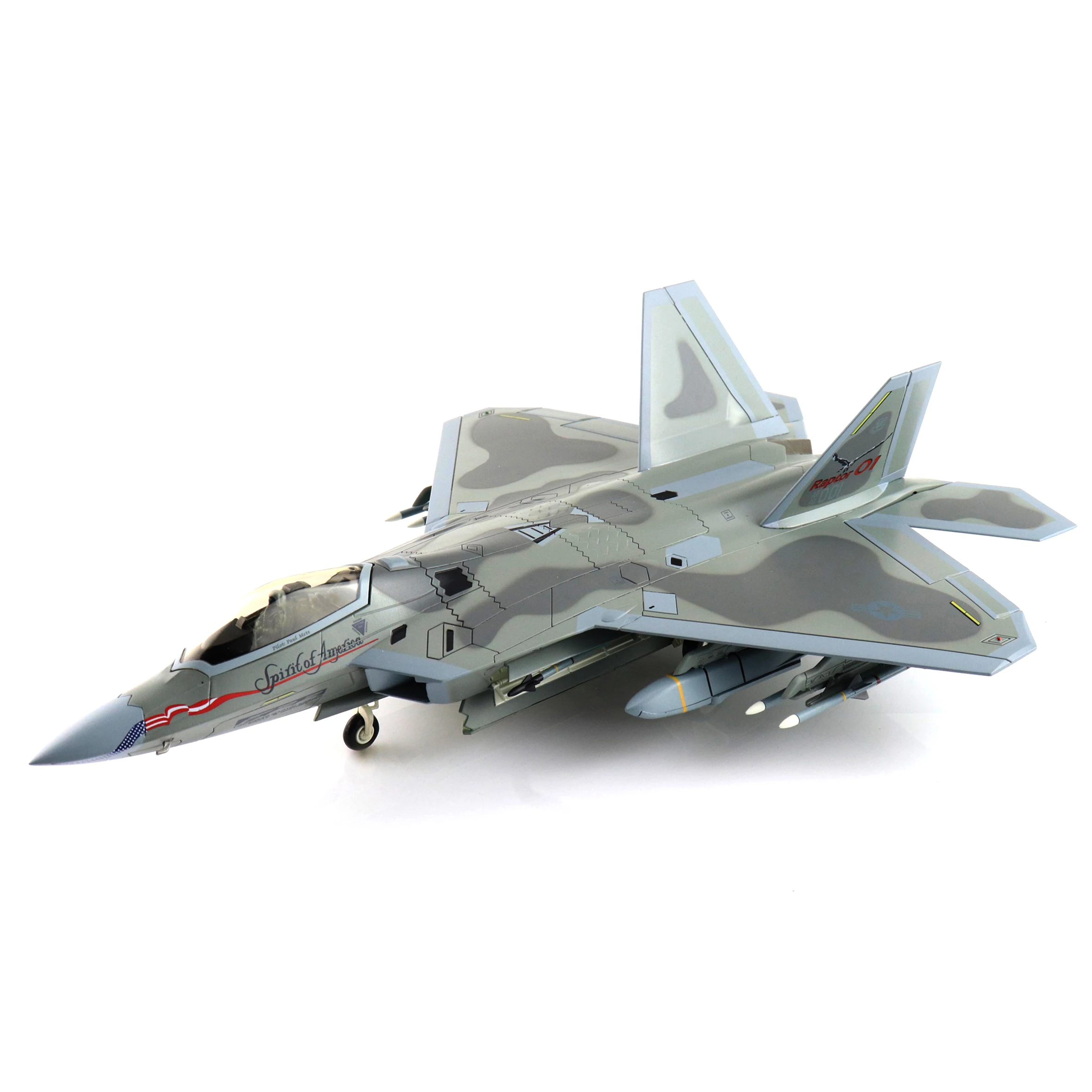 1/72 HA2811C US F-22A stealth fighter model Spirit of America Edwards AFB CA 1997 Loaded Configuration Alloy Collection Model