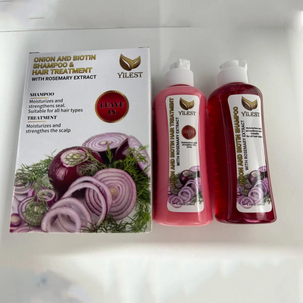 

Onion & Rosemary Hair Care Set YILEST Shampoo & Treatment for All Hair Types, Moisturizing & Strengthening Routine for Healthy