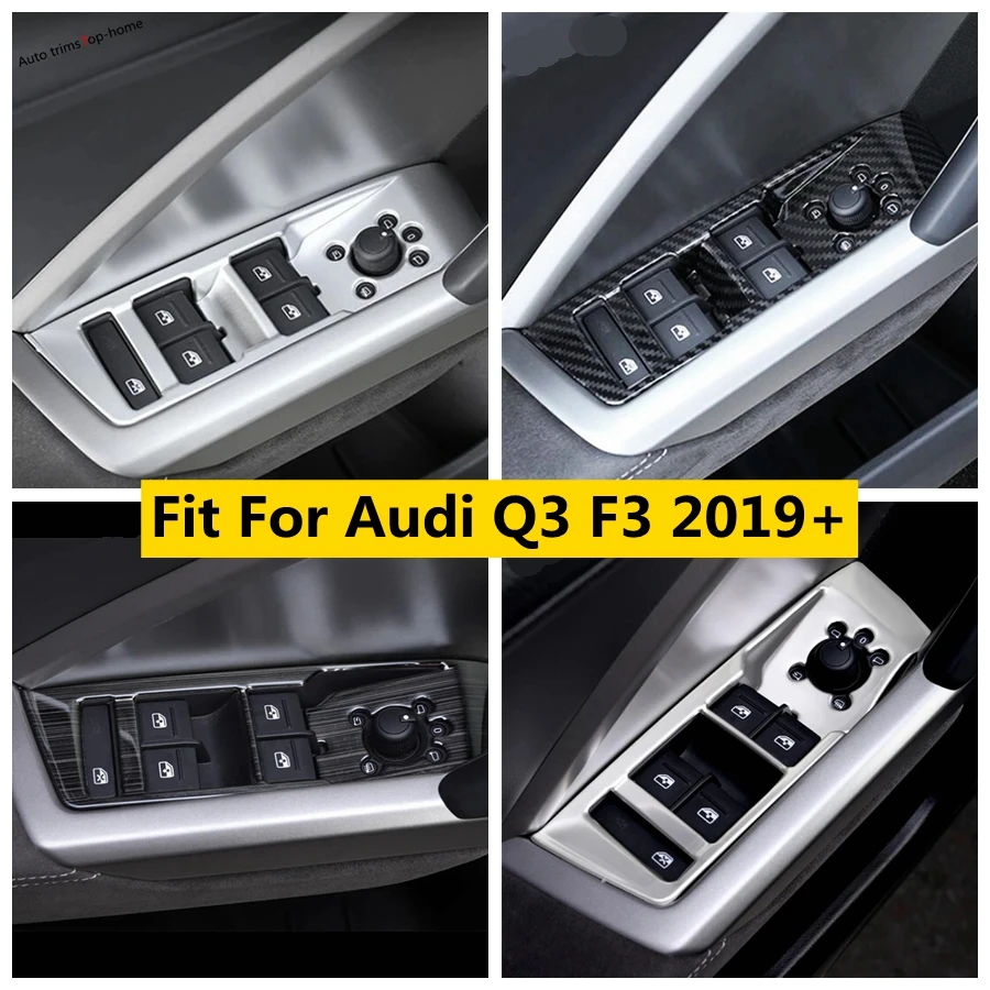 Inner Door Handle Holder Window Lift Button Cover Trim Switch Open Close Cover Trim For Audi Q3 F3 2019 - 2024 Car Accessories