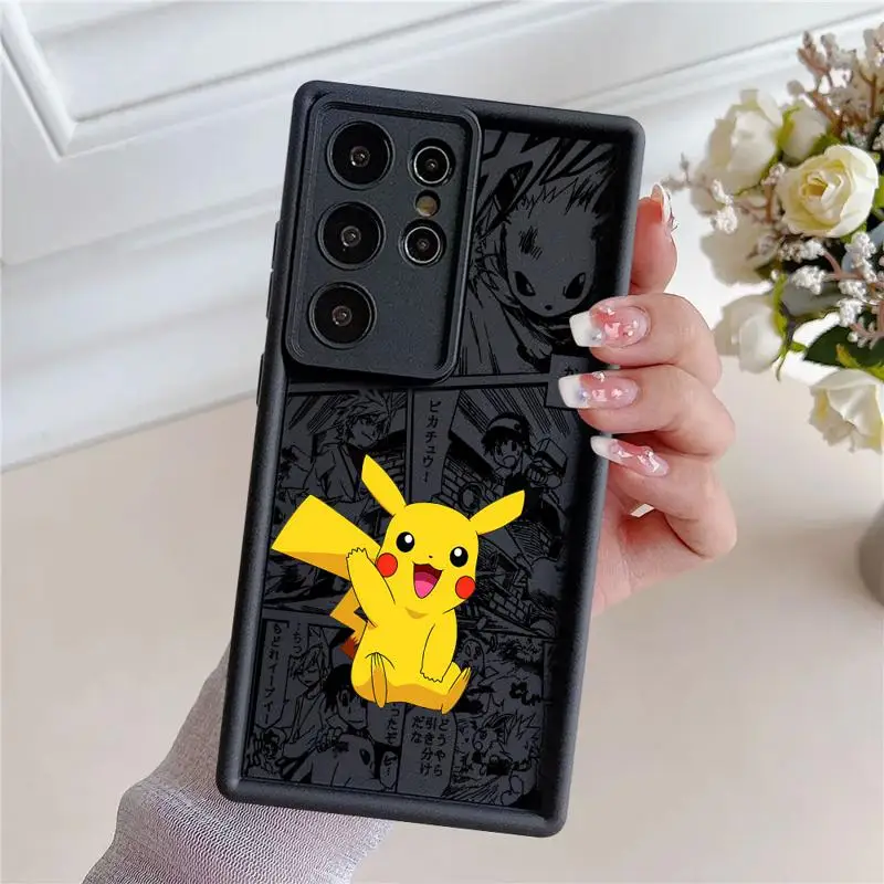 Pokemon Pikachu Anime Phone Case for Samsung Galaxy S24 Ultra S23 S20 S21 Plus S22 Ultra S20 FE Liquid Silicone Soft TPU