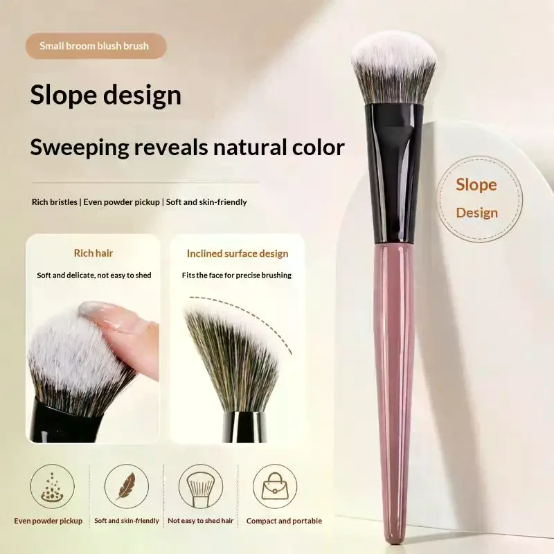 1Pcs Cream Liquid Blush Makeup Brushes Slope Blusher Brush Powder Blush Flat Small Precise Blush Brush Makeup Tools