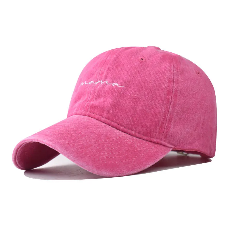 

New Washed Vintage Small Letter Baseball Cap Personalized Mama Embroidered Dad Hat
