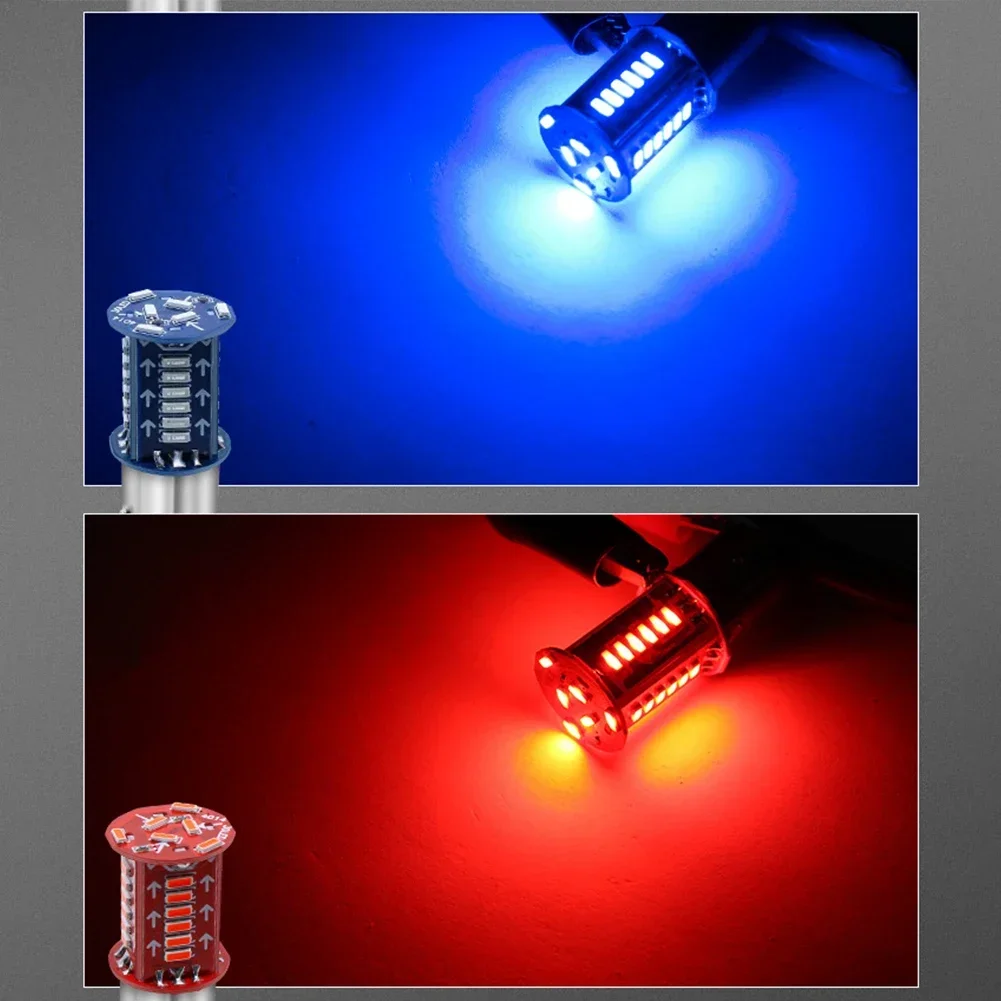 1pc 12V LED Light LED Strobe Brake Light BAY15D Bulb 30SMD DRL Water Flash Reversing Parking ABS Car Turn Signal Tail Lamp