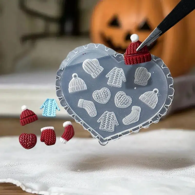 Tulip and Lily 3D Nail Art Mold, Festive Hat Socks Design with Starfish and Shell Acrylic Decoration
