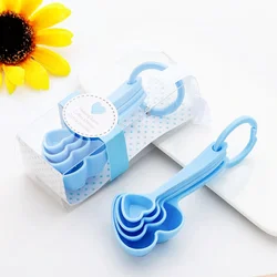 4Pcs Adorable Heart Shaped Measuring Spoon Tea Scoop Portable Cake Baking Cup Pepper Multifunctional Kitchen Measurement Gadgets