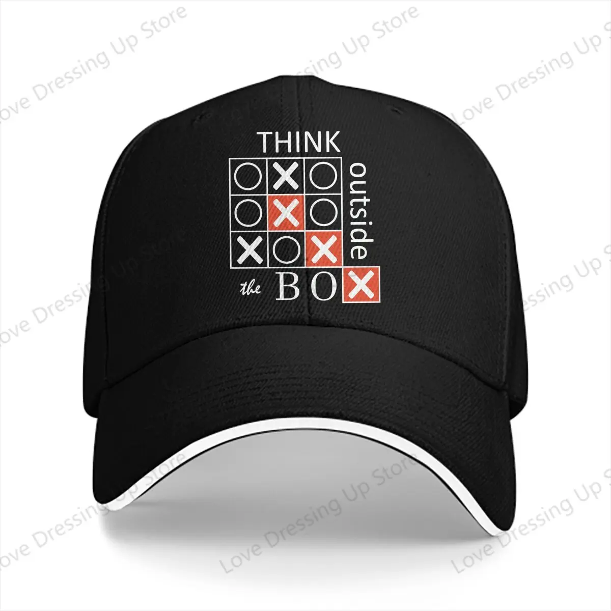 Tik Tak Toe Game Think Outside the Box Baseball Cap personality Outdoor Running Hat Outdoor sunshade hats Unisex Gift