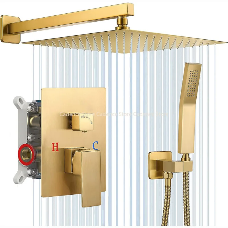 

Смесители для душа Настенное крепление Скрытый душевой набор Смесители для душа с дождевой водой 2-ходовой смеситель для ванной комнаты