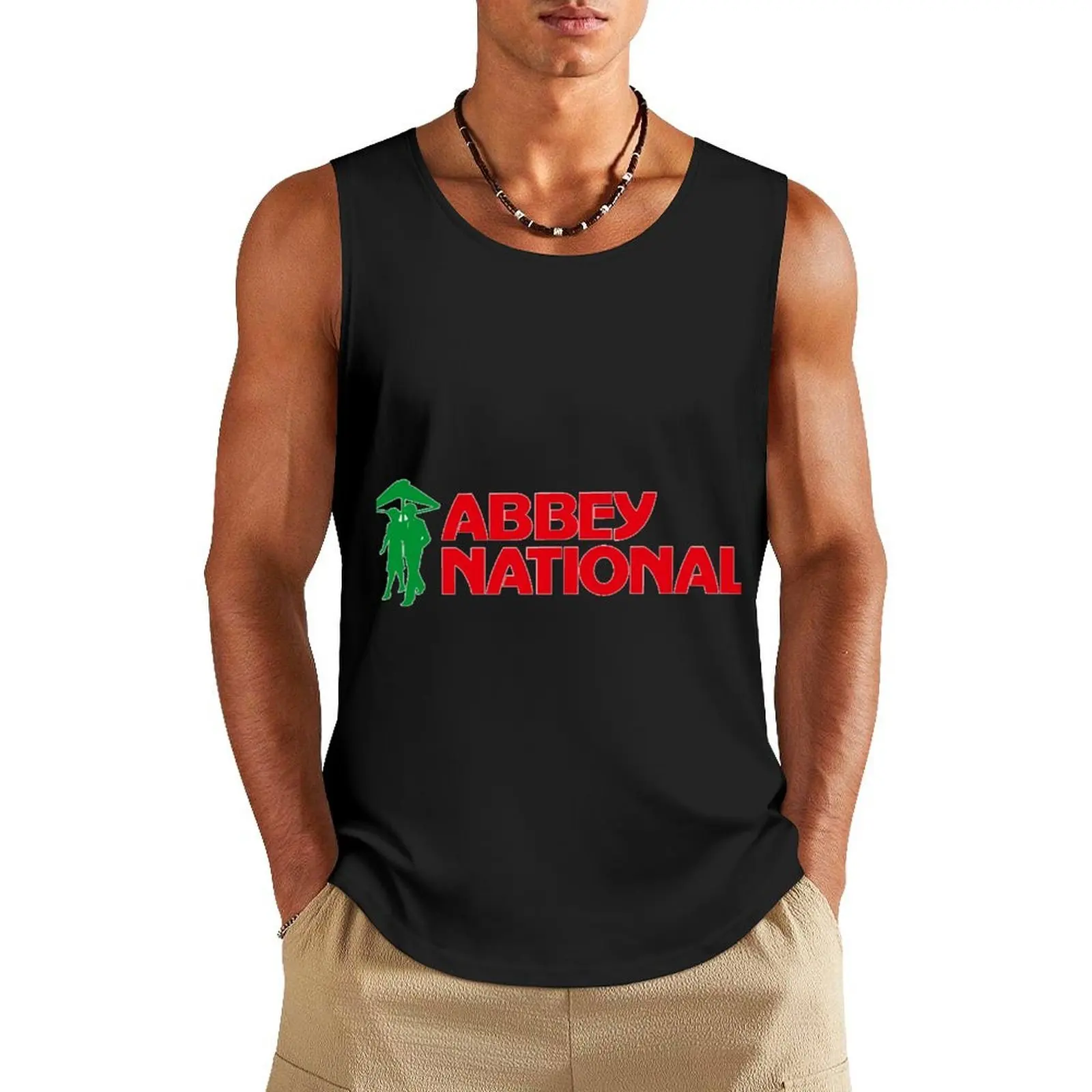 

Abbey National Uk Highstreet rtro 80s Brand Tank Top Sports clothing men clothings summer Men's tops