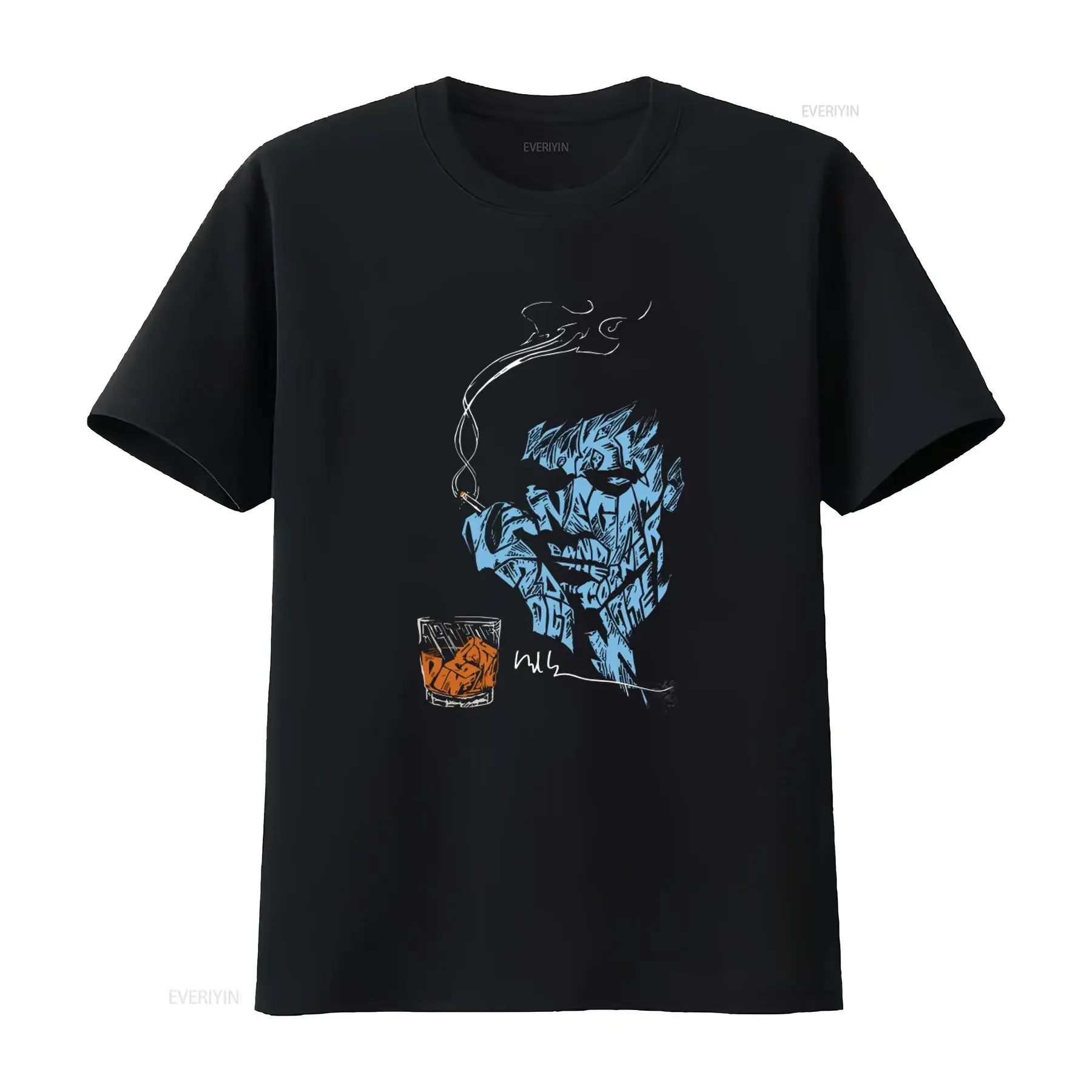 Mark Lanegan Singer Inspired T Shirt Unique Design with Cigarette Drink Art Perfect for Fans All Sizes Available TMB682