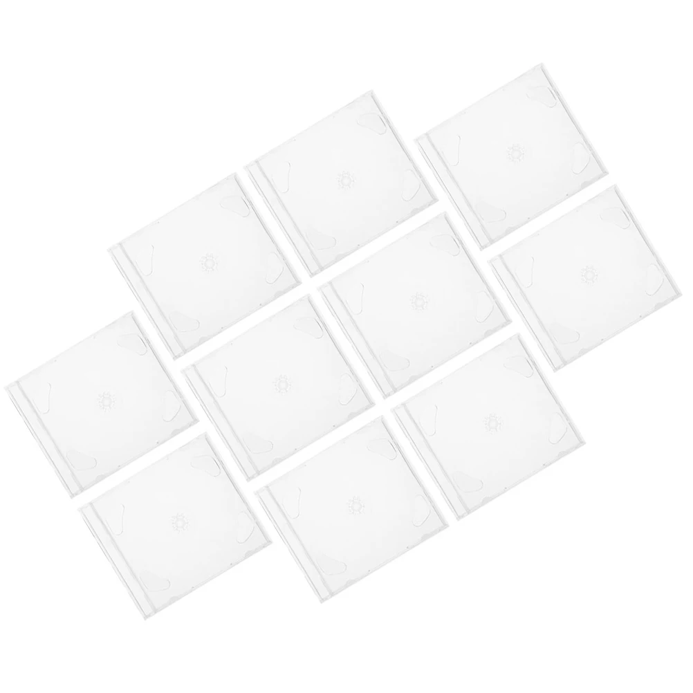 

10Pcs Cd Dvd Case Smooth Finish No Burr Polystyrene Material Holds Games Music Drivers Reusable Compact Storage Solution