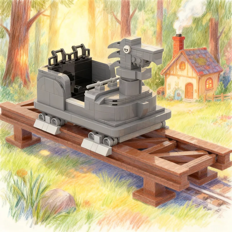 

752pcs MOC Train Dragon Rollercoaster Car Model Building Blocks Architecture Christmas Gifts Idea Toy Education Brick Kids