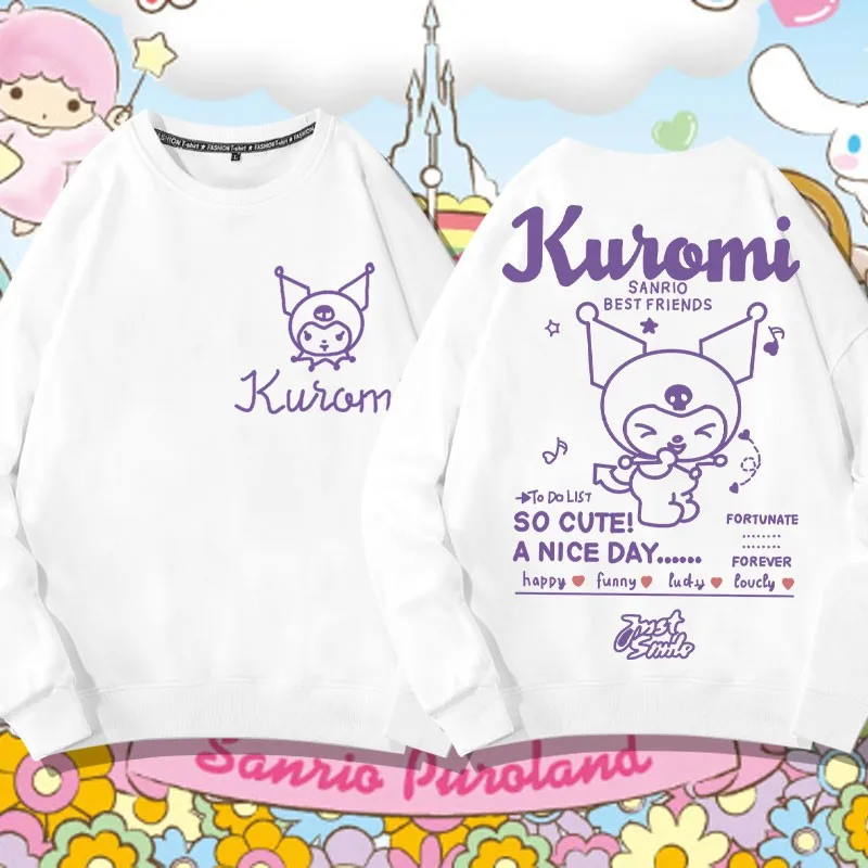 

Japanese Sanrio Small Crewneck Hoodie Female Autumn Sweet Lovely Kulomi Laurel Dog Melody Clothes