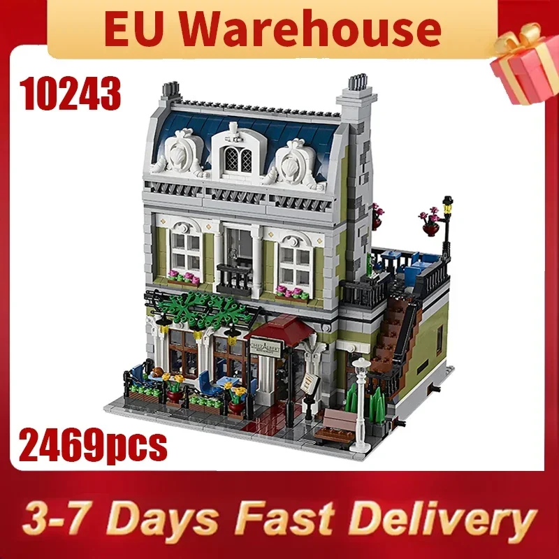 2469 pz Ristorante Parigineato Building Blocks Modello di Costruzione Set Casa Giocattoli di Mattoni Adulti Bambini Regali Di Compleanno 10243