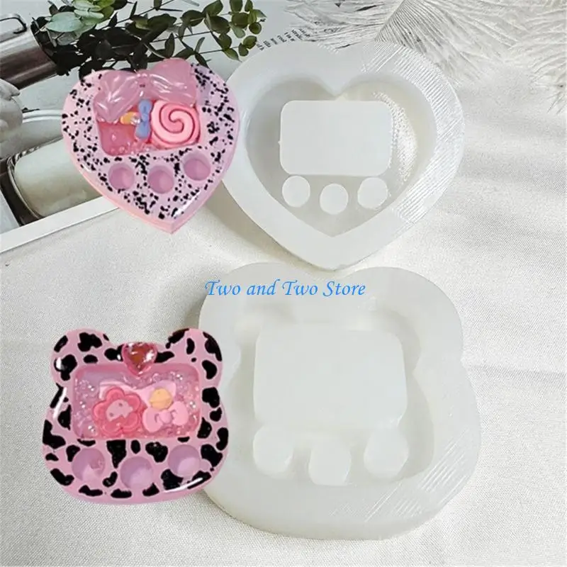 

HX6F Silicone Mold Heart/Bear Resin Shaker Filler Mold for Filling Crafts