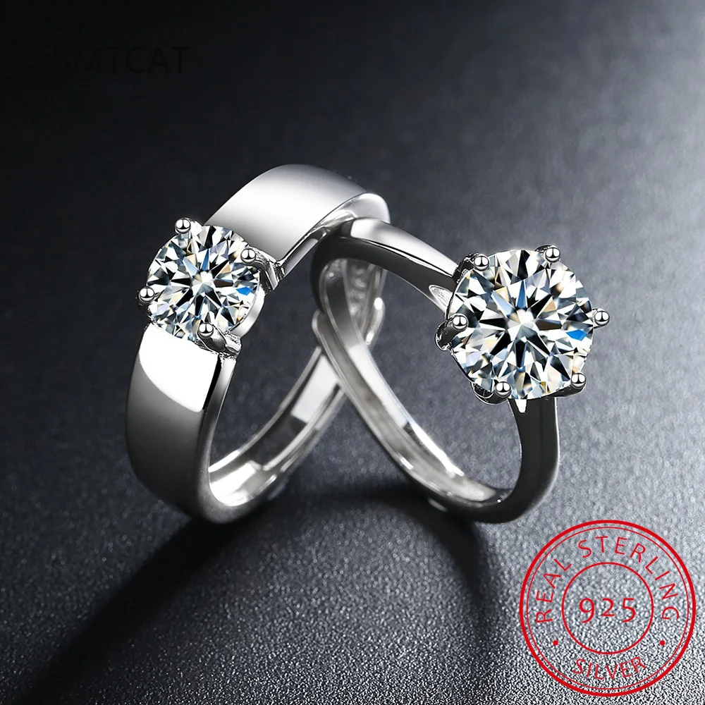 3mm Moissanite Ring Set Silver 925 Brilliant Cut 0.1 Carat Diamond Test Past D Color Moissanites Rings Original Jewelry