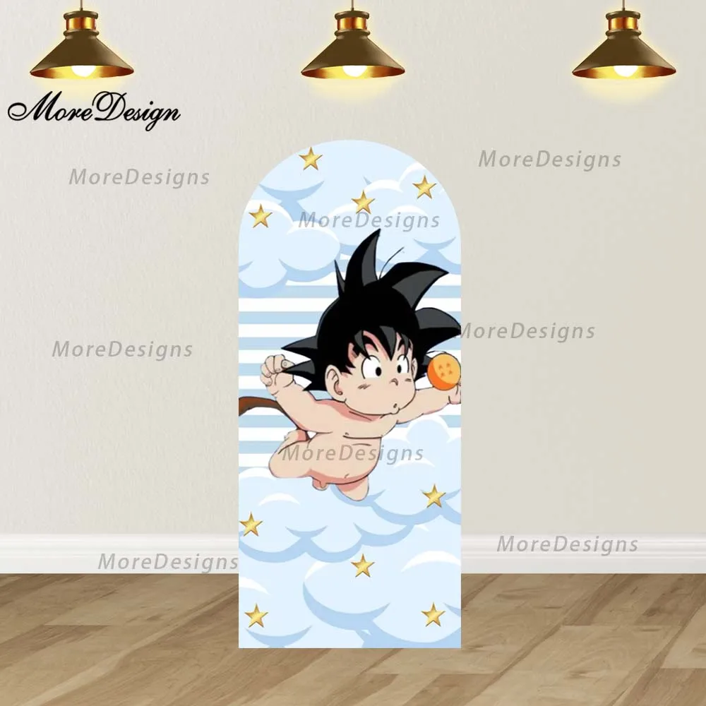 Dragon Ball arc couvre bébé Goku Photo toile de fond enfants fête d'anniversaire bébé douche double face photographie fond