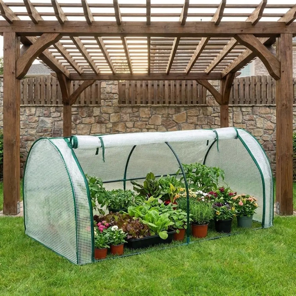Transparent Mini Plant Greenhouse Plastic Waterproof Plant Grow Tent Efficient Protect Bird-proof Insulation Cover Home Garden