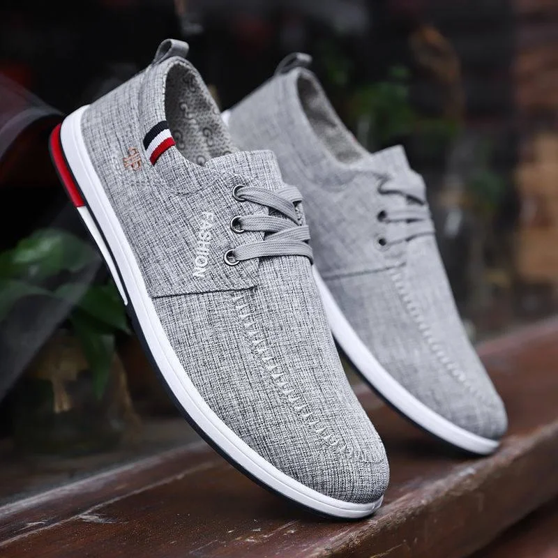 

Men's Casual Slip-On Canvas Shoes Breathable Old Beijing Cloth Shoes Korean Style Anti-Odor Spring Season round Toe Rubber Sole