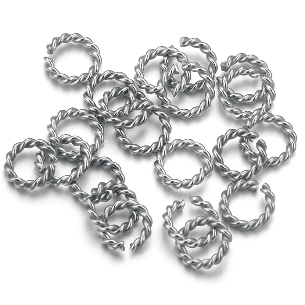 50pcs/lot spiral Stainless Steel Open Jump Rings 6/8/10/12/15mm Silver Tone Split Rings Connectors For Jewelry Findings Making