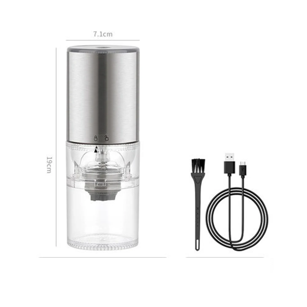 Type-C Portable Electric Burr Coffee Grinder Automatic Conical Burr Grinder Coffee Bean Grinder Multi Grind Setting Rechargeable